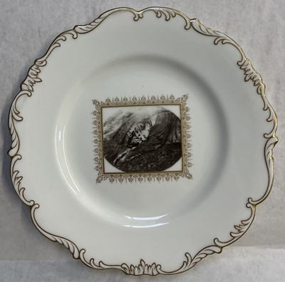 Lot 496 - India. A collection of Indian temple Cauldon photographic porcelain cabinet plates, c. 1920