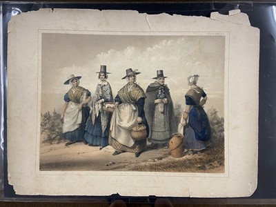 Lot 165 - Welsh Costume. Four Costume Prints, circa 1860