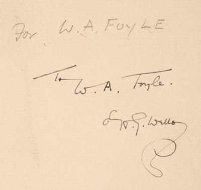 Lot 255 - Wells (H.G.) The Invisible Man, 1st edition, 1897, signed