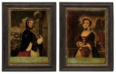 Lot 94 - Glass Pictures. Autumn & Winter, circa 1753-1766