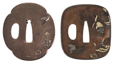 Lot 325 - Japanese Sword Guards. A Japanese bronze tsuba, Meiji period 1868-1912