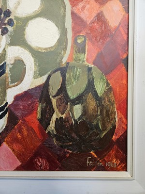 Lot 175 - Fedden, Mary,  Still Life with Artichoke Flowers, 1963, oil on board, signed and dated