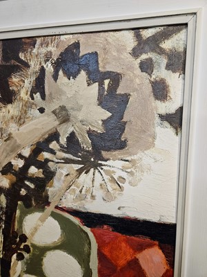 Lot 175 - Fedden, Mary,  Still Life with Artichoke Flowers, 1963, oil on board, signed and dated