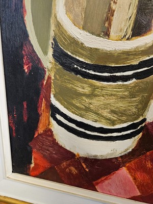 Lot 175 - Fedden, Mary,  Still Life with Artichoke Flowers, 1963, oil on board, signed and dated