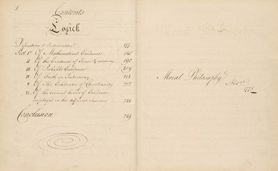 Lot 373 - Beattie (James, 1735-1803). Three manuscript volumes of Beattie’s philosophy lectures