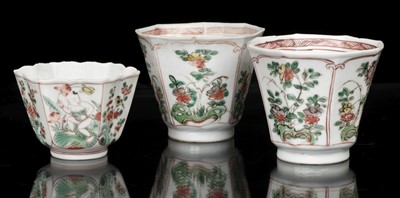 Lot 45 - Teacups. Chinese Famille Verte Porcelain Teacups