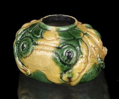 Lot 2 - Brush Washer. Chinese biscuit porcelain brush washer, Kangxi period (1662 - 1722)