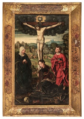 Lot 33 - Circle of Lucas Cranach the Elder, The Crucifixion, oil on panel, circa 1530