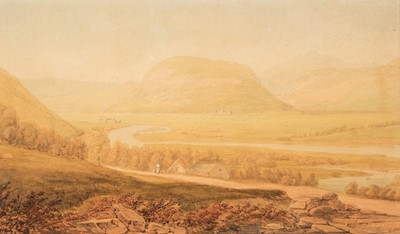 Lot 89 - Circle of John Varley (1778-1842). View of the River Wye near Llangurig, 19th century