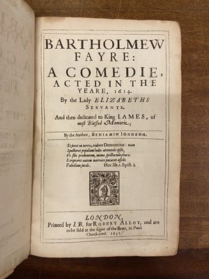 Lot 47 - Jonson (Ben). Workes, 3 volumes, 1st edition, London: Will Stansby, Meighen, Bishop, 1616-40