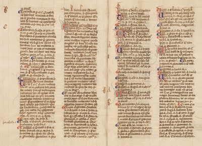 Lot 3 - Index of Thomas Aquinas (1225-1274). Catena aurea in quatuor Evangelia