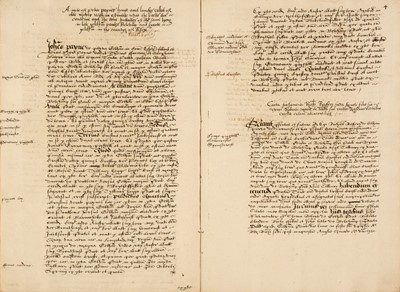 Lot 29 - Belchamp St Paul, Essex. A volume of manuscript copies of Latin (and some English) deeds, 1584