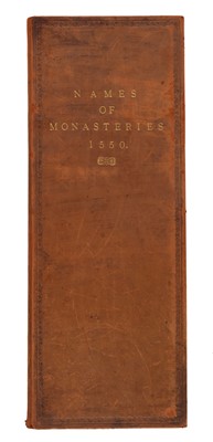 Lot 18 - Names of Monasteries 1550 [so titled on upper cover]. List of religious houses in England and Wales