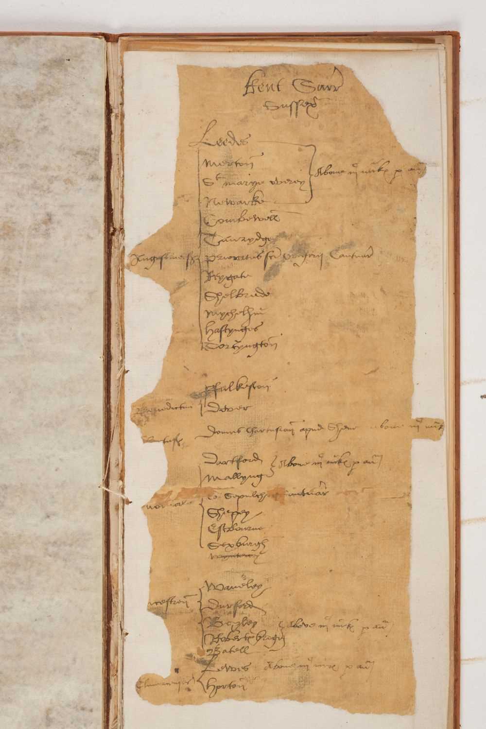 Lot 18 - Names of Monasteries 1550 [so titled on upper cover]. List of religious houses in England and Wales