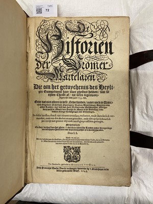 Lot 72 - Haemstede (Adrianus). Historien der Vromer Martelaren, 1643