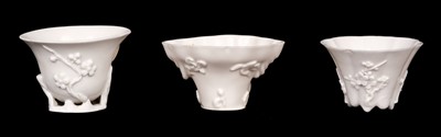 Lot 32 - Libation Cups. Chinese Blanc de Chine libation cups, 1660-1730