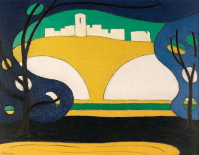 Lot 273 - Barry (C. F., 1883-1970). Château Gaillard 4 – Decoration, circa 1967, oil on hardboard, signed
