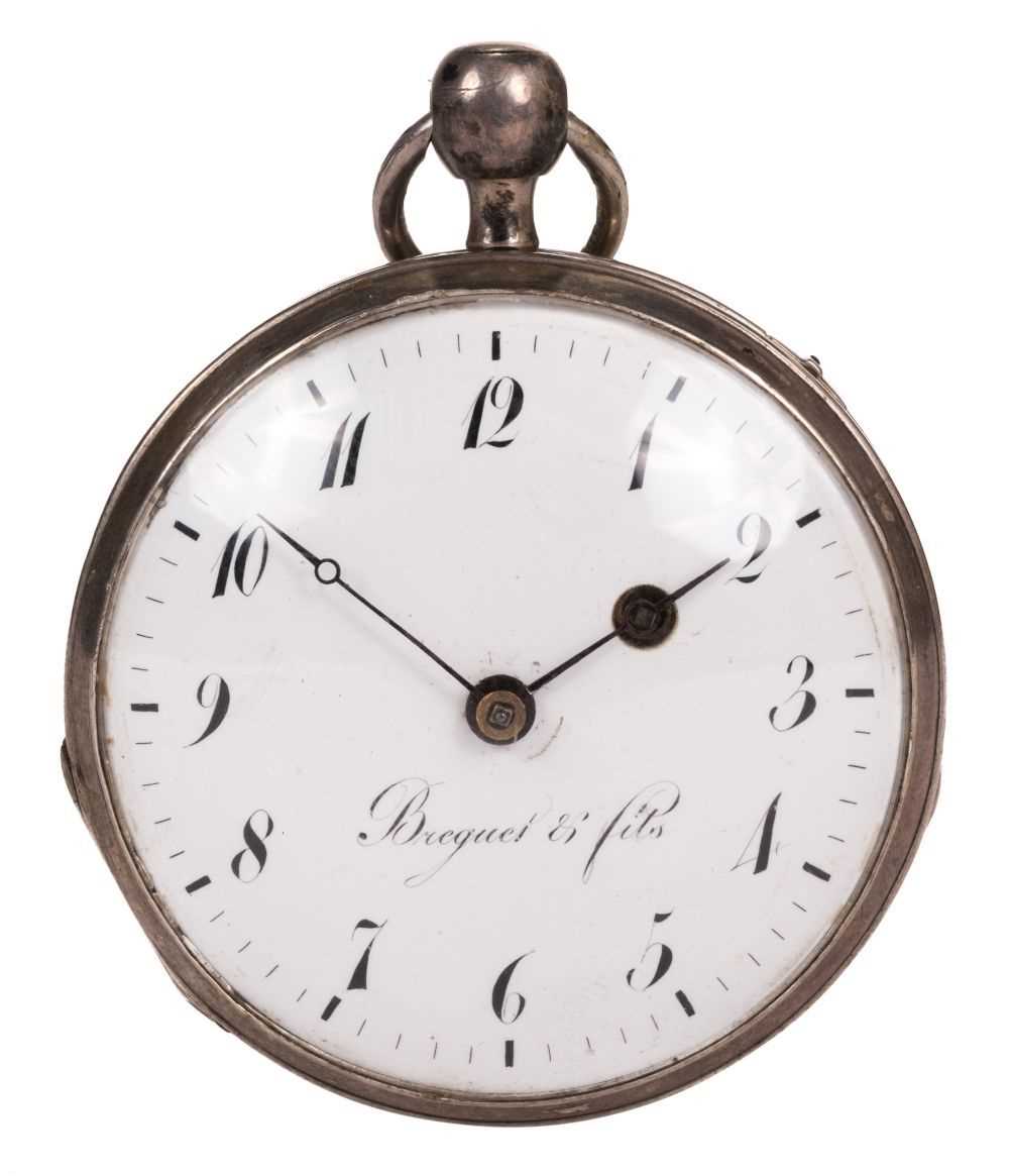 Lot 473 - Pocket Watch. A French repeater and alarm open face pocket watch by Breguet & Fils circa 1830