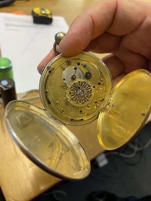Lot 473 - Pocket Watch. A French repeater and alarm open face pocket watch by Breguet & Fils circa 1830