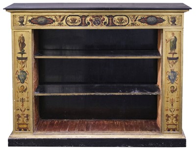 Lot 289 - Bookcase. A Victorian Classical influence painted wood bookcase