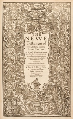Lot 342 - Bible [English]. [The Holy Bible, Conteyning the Old Testament, and the New..., 1613]
