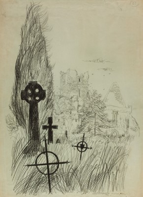 Lot 47 - Hogarth (Paul, 1917-2001). Moel Cross Abbey and Graveyard