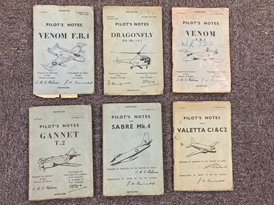 Lot 21 - Collection of 30 Pilots notes, 19.5 x 13 cm