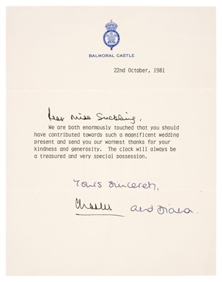 Lot 256 - Charles III (Philip Arthur George, born 1948). Typed Letter Signed, Balmoral Castle