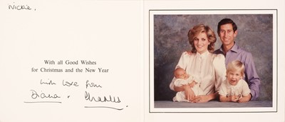 Lot 259 - Charles & Diana, Prince & Princess of Wales. A signed Christmas Card, [1984]