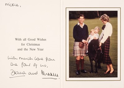 Lot 261 - Charles & Diana, Prince & Princess of Wales. A signed Christmas Card, [1985]