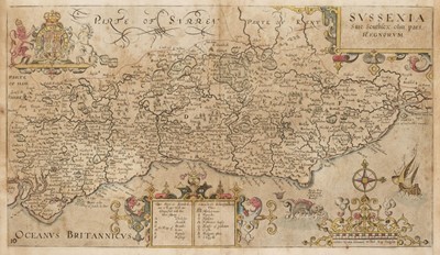 Lot 118 - Sussex. Saxton (Christopher & Kip William), Sussexia sive Southsex olim pars..., [1637]