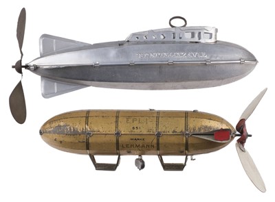 Lot 503 - Airship Toys. A German tinplate clockwork airship by Lehmann, circa 1920s