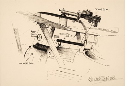 Lot 303 - Shepherd (David, 1931-2017). Gun sights SE 5, pen and ink