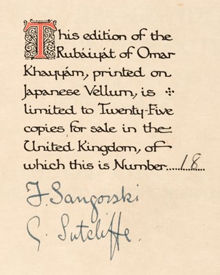 Lot 554 - Sangorski & Sutcliffe Binding. Rubaiyat of Omar Khayyam, 1911