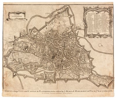 Lot 75 - Basire (J.). A collection of 38 prospects of fortified towns and battle plans, circa 1750