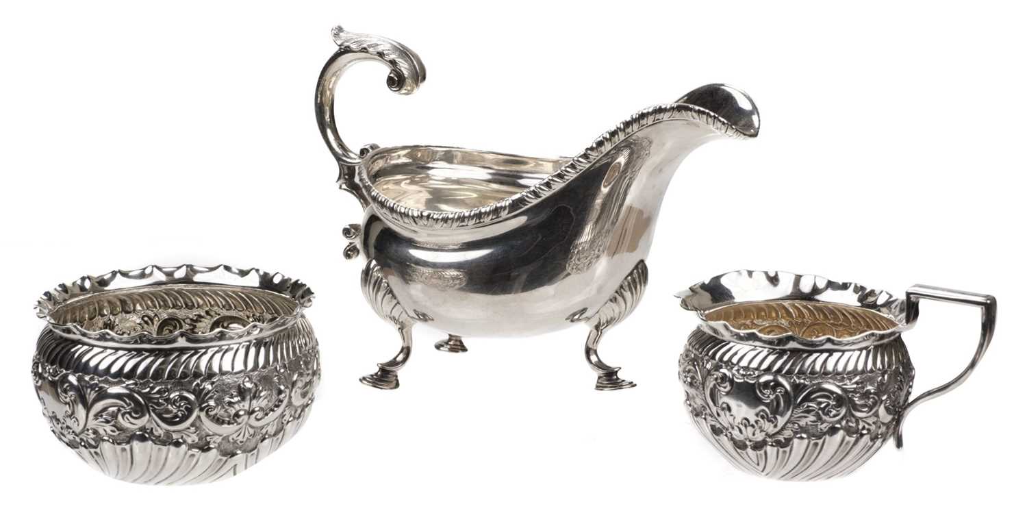 Lot 488 - Silver Sauce Boat.  An Edwardian silver sauce boat, James Dixon & Sons, Sheffield 1902