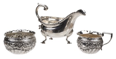 Lot 488 - Silver Sauce Boat.  An Edwardian silver sauce boat, James Dixon & Sons, Sheffield 1902
