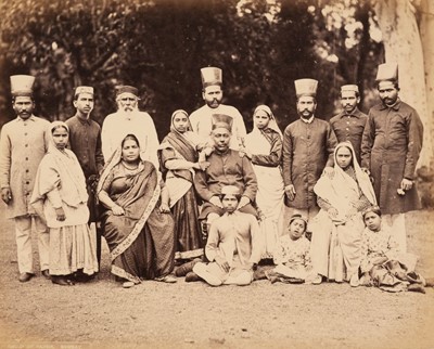 Lot 35 - India. A group of 8 individual and group portrait photographs, 19th & 20th century