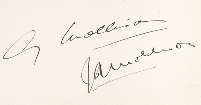 Lot 8 - Amy Johnson and Jim Mollison joint signatures, circa 1930s