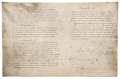Lot 320 - Louis XV (1710-1774). Document Signed, 'Louis', Versailles, 5 September 1762