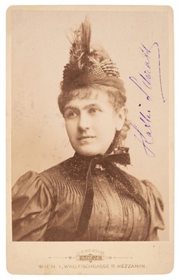 Lot 347 - Schratt (Katharina, 1853-1940). Signed photograph, 'Katti Schratt', c. 1886