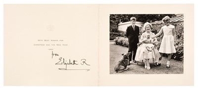 Lot 253 - Elizabeth (1900-2002).  A group of 3 signed Christmas cards, 1960, 1971 & 1985