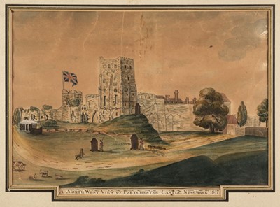 Lot 169 - North West View of Portchester Castle, November 1817..., watercolour, and two others