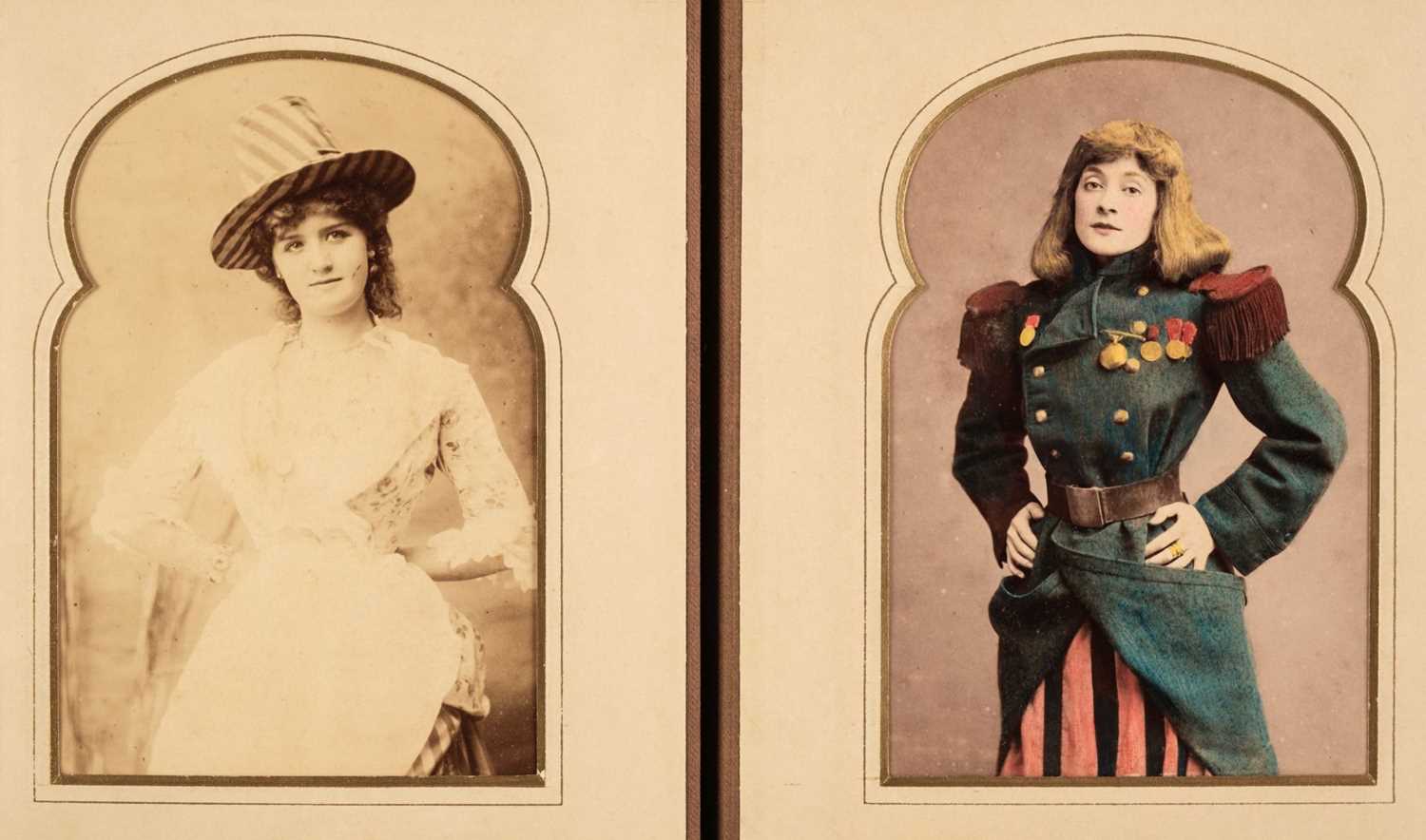 Lot 76 - Victorian Actresses. An album of 27 cabinet card photographs of Victorian actresses by Alfred Ellis
