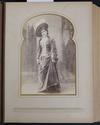 Lot 76 - Victorian Actresses. An album of 27 cabinet card photographs of Victorian actresses by Alfred Ellis