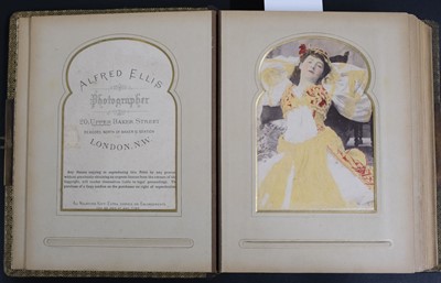Lot 76 - Victorian Actresses. An album of 27 cabinet card photographs of Victorian actresses by Alfred Ellis
