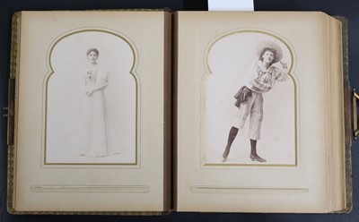 Lot 76 - Victorian Actresses. An album of 27 cabinet card photographs of Victorian actresses by Alfred Ellis