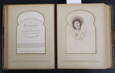 Lot 76 - Victorian Actresses. An album of 27 cabinet card photographs of Victorian actresses by Alfred Ellis
