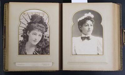 Lot 76 - Victorian Actresses. An album of 27 cabinet card photographs of Victorian actresses by Alfred Ellis