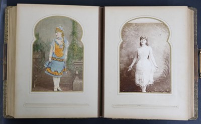 Lot 76 - Victorian Actresses. An album of 27 cabinet card photographs of Victorian actresses by Alfred Ellis